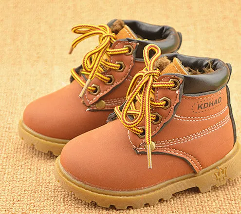 Spring Winter Children Sneakers Martin Boots Kids Shoes Boys Girls Snow Boots Casual Shoes Girls Boys Plush Fashion Boots