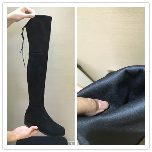 Women Over The Knee Boots Suede Thigh High Boots 2016 Autumn Winter Ladies Fashion Fur Warm Chunky Heel Boots Snow Shoes Woman