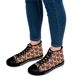 Women's High Top Sneakers - Gold/Purple Helmets