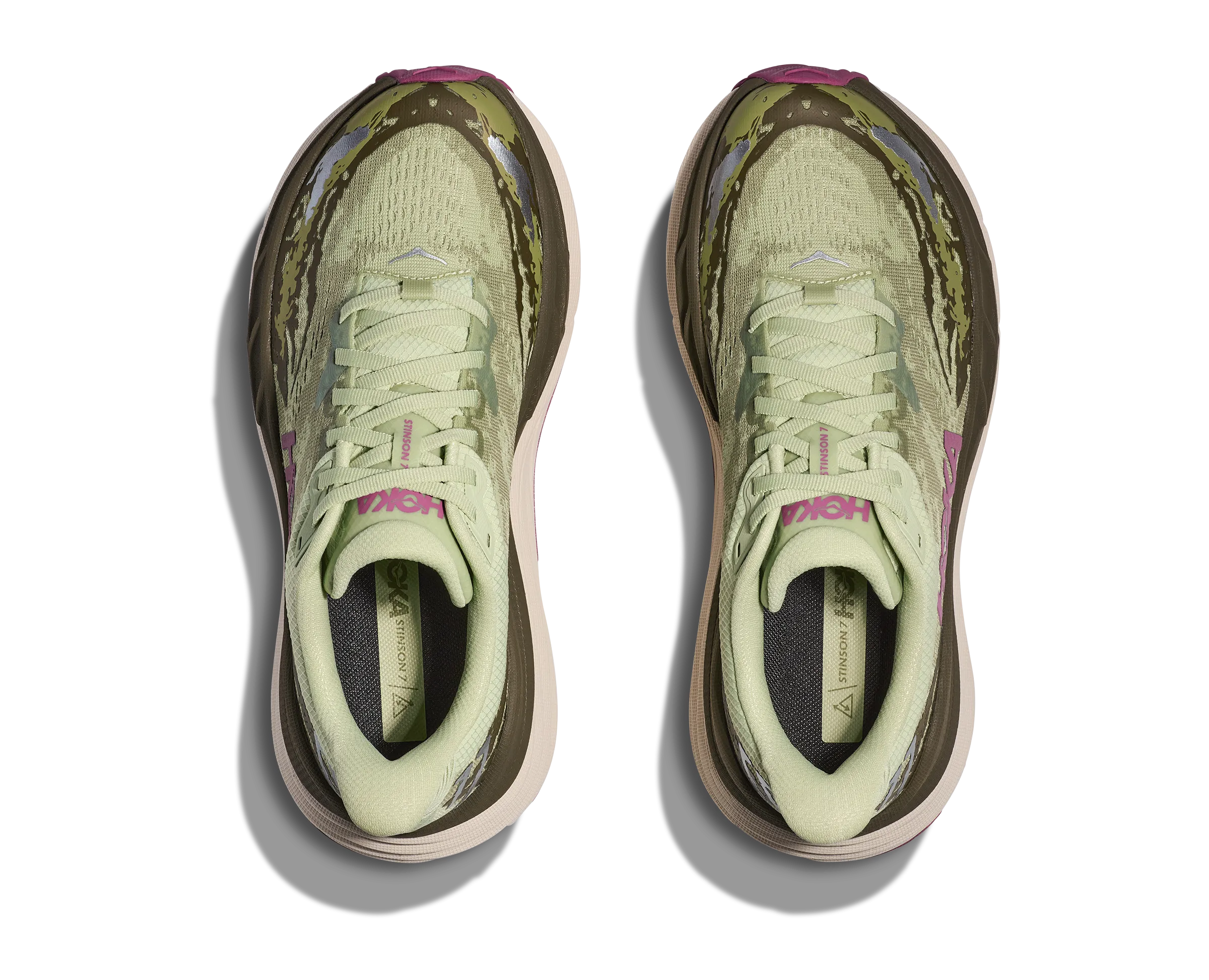 Women's Hoka Stinson 7 Color: Seed Green / Beet Root